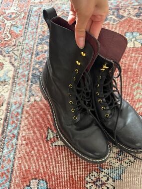 Black Leather Lace-Up women’s rag and bone boots size 40
